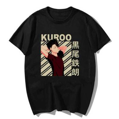 เสื้อยืดผู้ชายลายการ์ตูน Haikyuu Tetsurou Kuroo