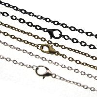 10pcs/lot Black Antique Bronze Color Oval Link Chain Necklace with Lobster Clasp 50cm Fit DIY Jewelry Making Findings 2x3mm