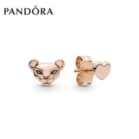 [New Product] PANDORA_Stud earrings Rose Gold Princess Lion and Heart Earrings 288022EN16 ต่างหูสตั๊ด