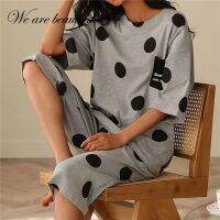 Women Pajama Set Summer Japanese Kawaii Pijamas Print Pyjamas Teen Girls Round Neck Home Clothes Gradual Change Sleepwear