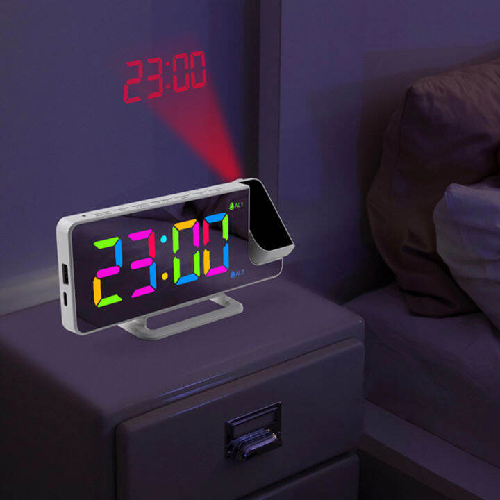 Table LED Clock Color Changing Projection Clock RGB Projection Digital