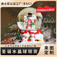 [Free ship] [Resin snowman crystal ball] music box plus light changing polo handicraft Dongguan source manufacturer