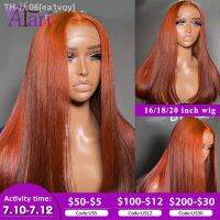 Transparent 13x4 Lace Frontal Wig Ginger Orange Straight Human Hair Wigs for Black Women Pre Plucked [ Hot sell ] ea1voy