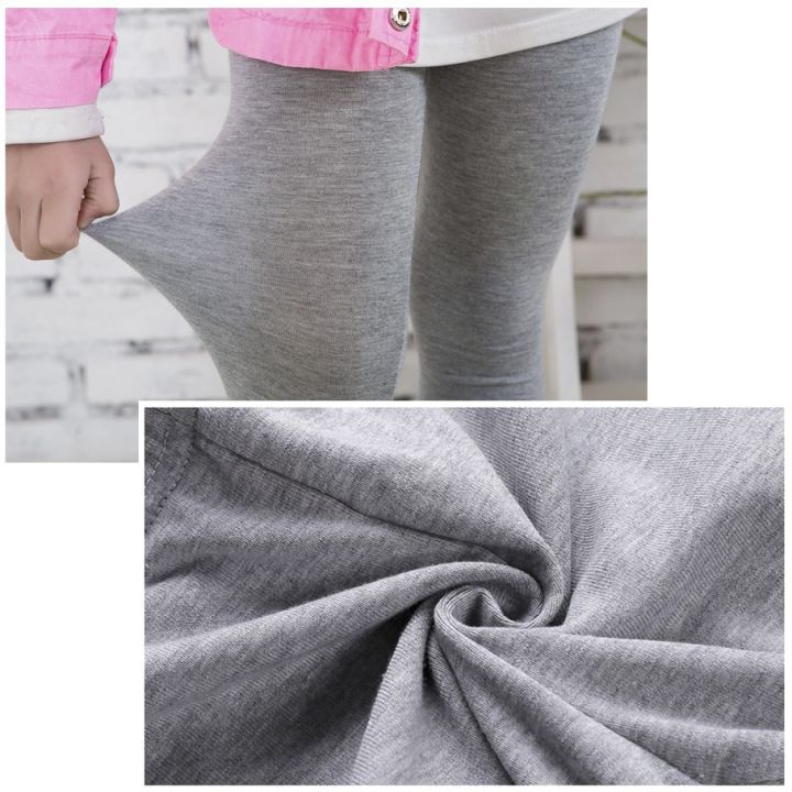 ready-stock-solid-color-thin-polyester-girls-leggings-summer-teenager-girl-stretchable-pencil-pants-children-trouser