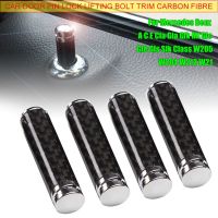 4PCS Carbon Fibre Car Door Pin Lock Lifting Bolt Trim For Mercedes Benz A C E Cla Gla Glk Ml Glc Gle Gls Slk Class W205 W204