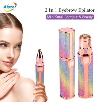 ZZOOI 2 In 1 Make up Painless Portable Electric Eyebrow Trimmer Interchangable Epilator Mini Shaver Women Facial Body Hair Remover