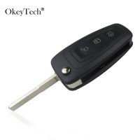 【☊HOT☊】 qiukekang81481 Okeytech ปลอก Kunci Remote Mobil พับได้มี3ปุ่มสำหรับ Ford Focus 3 Fiesta Connect Mondeo C Max เคสกล่องกุญแจอัจฉริยะ Fob