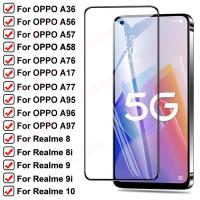 100D Safety Tempered Glass For OPPO A36 A56 A57 A58 A17 A76 A77 A95 A96 A97 Screen Protector Realme 8 9 10 Pro 8i 9i Glass Film Bar  Wine Tools