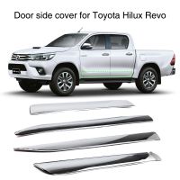 โครเมี่ยมสำหรับ Toyota Hilux Revo 2015-2021 ABS ตัวครอบประตูด้านข้างมีดแต่งขอบด้านนอก