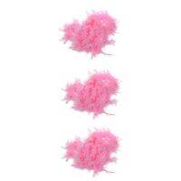 3 Pcs 2M Fluffy Craft Costume Dressup Wedding Party Home Decor (Pink)