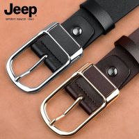JEEP JEEP belt man needle pure leather belt buckle joker punch leisure young male money jeans with tide --皮带230714❈✇✧