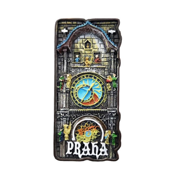 czech-republic-prague-clock-tower-creative-architecture-tourist-commemorative-decorative-handicraft-collection-gift-magnet-refrigerator-sticker-refrigerator-sticker