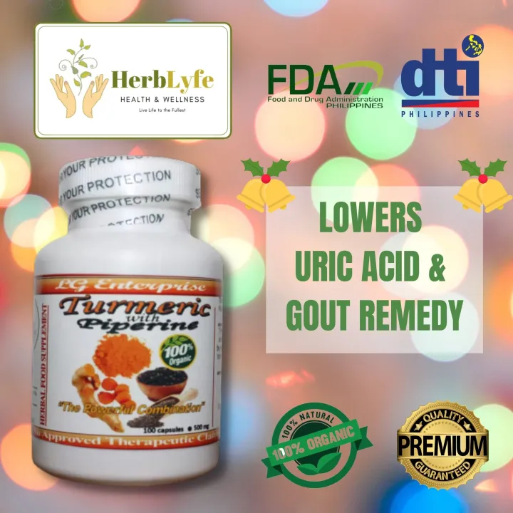 HerbLyfe Turmeric Piperine 2IN1 Combination 100 Capsules 500mg Lowers