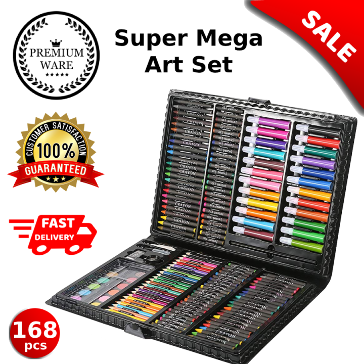 168pcs Kids Drawing Pen Art Set Kit Painting Sketching Color