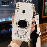 AnDyH Long Lanyard Casing For Samsung Galaxy A20S A30 A20 Phone Case Samsung A10S M10S M01S Cute Astronaut Desk Holder