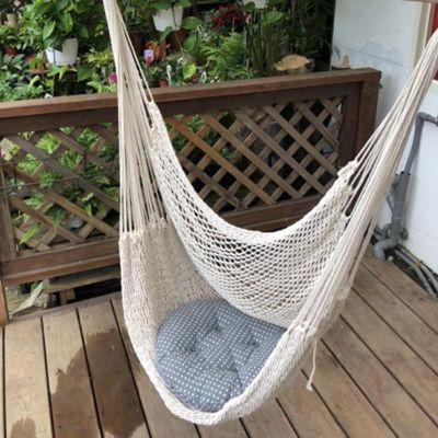 Nordic Style White Hammock Outdoor Indoor Garden Dormitory Bedroom Hanging Chair For Child Adult Swinging Single Safety Hammock