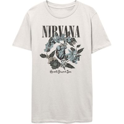 Nirvana T Shirt Heart Shaped Box Officially Licensed Mens White Tee Rock Merch