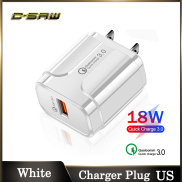 C-SAW Bộ Chuyển Đổi Tường Sạc USB 18W Sạc Nhanh Điện Thoại Di Động QC 3.0