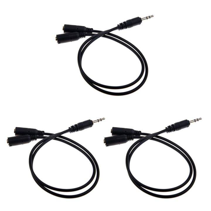 3X Audio Jack Y Cable 3,5mm Jack Plug Stereo At 2 x 3.5 mm Stereo Jack
