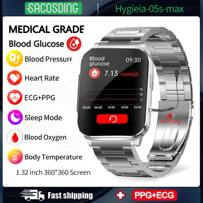 ECG Watches Smart TTP 24-hour ECG Monitoring Smart Watch Men Blood Pressure Monitor Blood Sugar Heart Rate BodyTemperature Watch