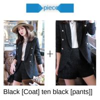 Large Size Womens Office Suit  New Autumn and Winter Fashion Casual Long-sleeved Jacket Shorts Suit Two-piece High Quality