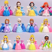 Disney Princess Toys Frozen Elsa Cinderella Ariel Alice Magic Clip Dress Clothes Change Figures Dolls