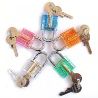 【YF】 1pc Transparent Locks Pick Visible Cutaway Mini Practice View Padlock Hasps Training Skill For Locksmith Furniture Hardware