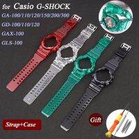 สายรัดข้อมือสำหรับผู้ชาย,Tali Jam Tangan Silikon และกรอบของ Casio G-Shock GA-100/110/120 GLS-100 GAX-100 GD-120ใส