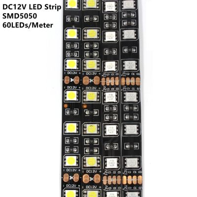 DC12V LED Strip 5050SMD 60LEDs/M Black PCB Board Flexible LED Light Waterproof RGB 5050 LED Tape For TV Background Decoration LED Strip Lighting