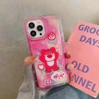 For IPhone 14 Pro Max IPhone Case Thickened TPU Soft Case Clear Case Shockproof Cute Bear Compatible with For 13 Pro Max