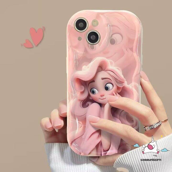 เคสลายแมวดูเดิ้ลบาร์บี้สุดน่ารักแนวแฟนตาซีใช้ได้กับ-iphone-11-xr-x-14-13-12-pro-max-7-6-8-6s-plus-xs-max-se-2020เจ้าหญิงดิสนีย์การ์ตูน3d-ขอบโค้งมนหยักฝาปิดนิ่มกันกระแทก