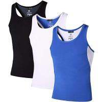 Jeansian 3 Pack Sport Tank Tops Tanktops Sleeveless Shirts Running Grym Workout Fitness Slim Compression LSL203 PackB