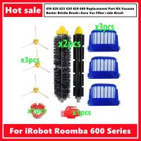 :{”》ชุดอะไหล่สำหรับ Irobot Roomba 600ชุด610 620 625 630 650เครื่องตีสุญญากาศ660แปรงสำหรับผมแข็ง + ตัวกรอง Aero Vac + แปรงด้านข้าง