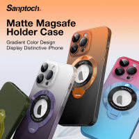 Sanptoch เคสมือจับสำหรับโทรศัพท์มือถือไล่ระดับสีสำหรับ Magsafe,สำหรับ iPhone 14 13 12 Pro Max ฝาครอบป้องกันเลนส์กระจกในตัวสำหรับ iPhone 14 Plus เคสแข็งป้องกันการกระแทกสีด้าน