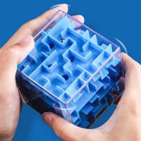 3D Mini Speed Cube Maze Magic Cube Puzzle Game Labyrinth Rolling Ball Brain Learning Balance Educational Toys For Children Adult Brain Teasers