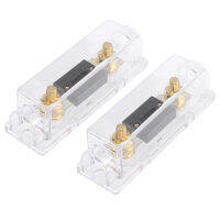 X Autohaux 2pcs Transparent Car Fuse With In-Line Holder Box Audio Video 60A 80A 100A 150A 200A 250A 300A ANL Fusible