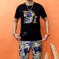 【July hot】 2023 summer new bear full print short-sleeved mens two-piece suit niche five-point loose casual