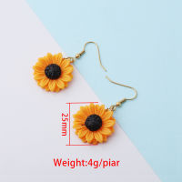 Girl Earrings Round For Stud Steel Daisy Fashion Drop Sunflower Dangle