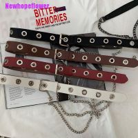 [NFPH] Women Punk Chain Fashion Belt Adjustable Waistband With Eyelet Chain Belt Simple