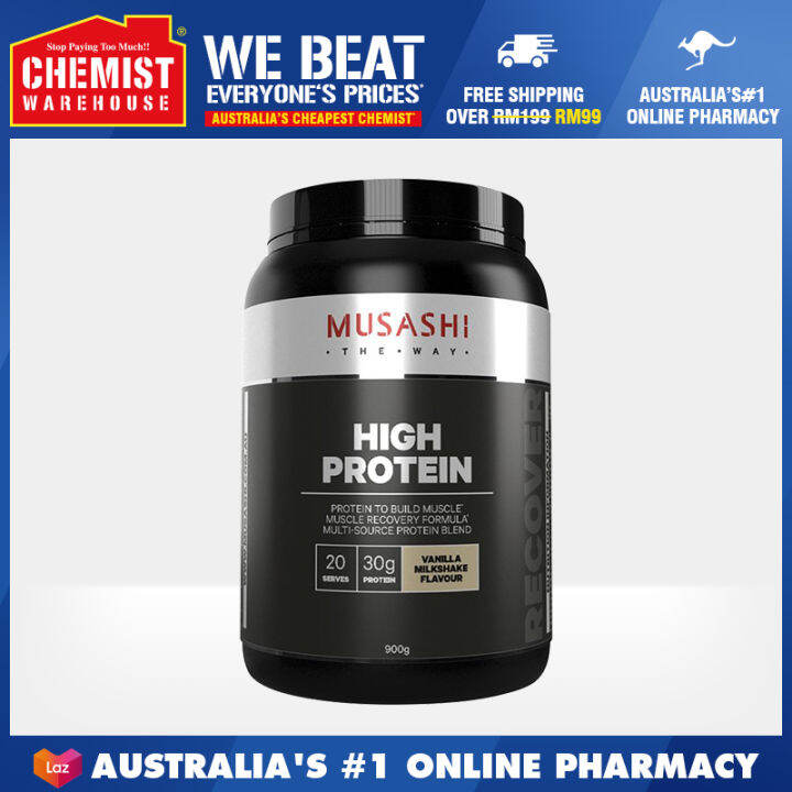Musashi High Protein Vanilla 900g Build & Recovery Muscle [Chemist Warehouse] Lazada