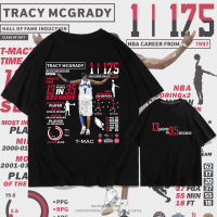 McGradys Honor เสื้อยืดกีฬาบาสเก็ตบอลสำหรับผู้ชาย,เสื้อแขนสั้นทรงหลวมพิมพ์ลายแขนสามส่วน0000