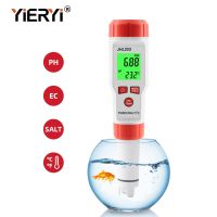 Digital Salt Meter for Water Salinity 0.0~1999.9mg/L 4 in 1 PH EC Salt Temp Water Quality Water Quality Tester Aquarium Monitor