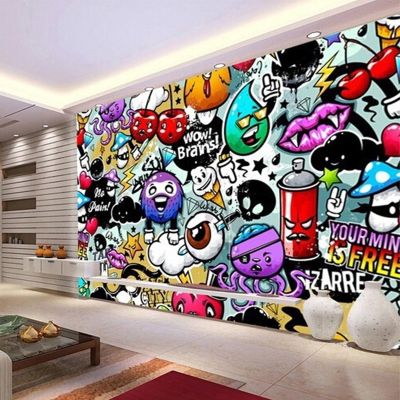 Modern Creative Art Graffiti Mural Wallpaper for Childrens Room Living Room Home Decor Customized Size 3D Non-woven Wall Paper