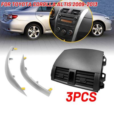 Car Center Dash A/C Outlet Air Vent Panel with Strip Trim Replacement Parts Accessories for Toyota Corolla 2009-2013