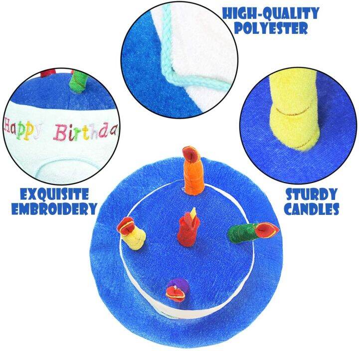 5อุปกรณ์เสริมที่สมบูรณ์แบบเทียนโปรดปรานหมวกหลากสีขนาดแฟนซีชุดปาร์ตี้สำหรับผู้ใหญ่เค้กวันเกิดมีความสุข