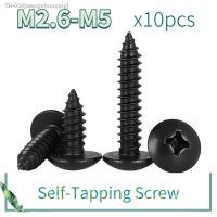 ▪ 10pcs/lot M2.6 M3 M3.5 M4 M5 BLACK CARBON STEEL Phillips Truss Head Cross Recessed Mushroom Head Self Tapping Screws