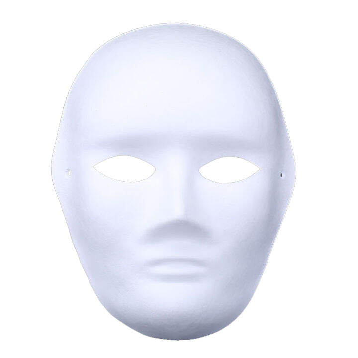 Worallymy DIY White Mask Halloween White Plain Paper Full Face Opera