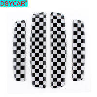 DSYCAR 4ชิ้น/เซ็ตสีดำและสีขาวประตูด้านข้างขอบป้องกันรอยขีดข่วนป้องกันกาวสติ๊กเกอร์สำหรับออโต้คาร์