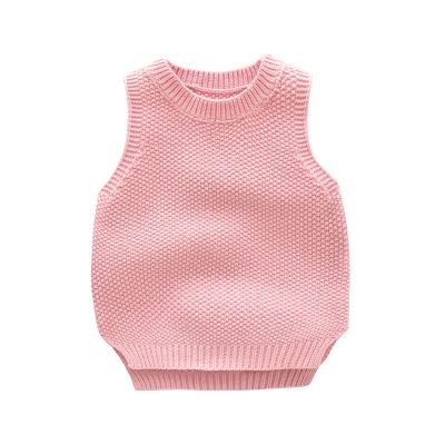 （Good baby store） Baby Boys Girls Cotton Knit Sleeveless Vest Sweater Kids Knitted Children Inner Tops Winter Soft Warm Solid Color Blouse Toddler