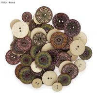 【YF】♂  15-25mm 50/100pcs Theme Wood Buttons Handwork Sewing Scrapbook Clothing Crafts Accessories Card Decoration